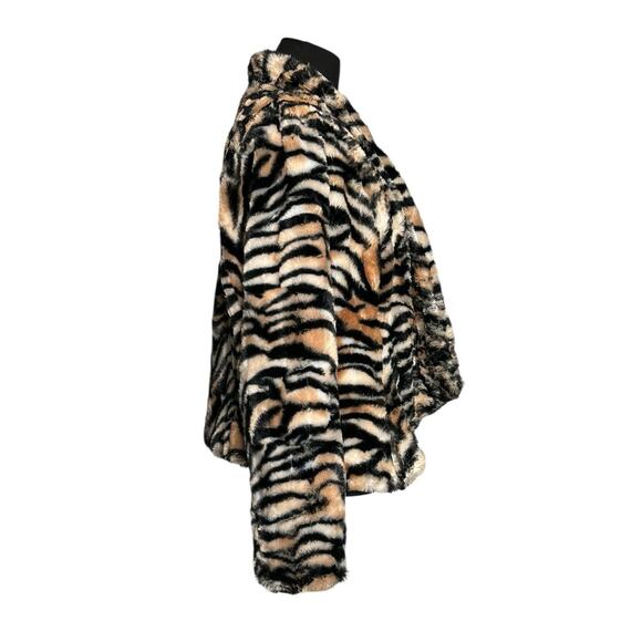 Kate Rosy animal print faux fur open front jacket size Small - Picture 8 of 14